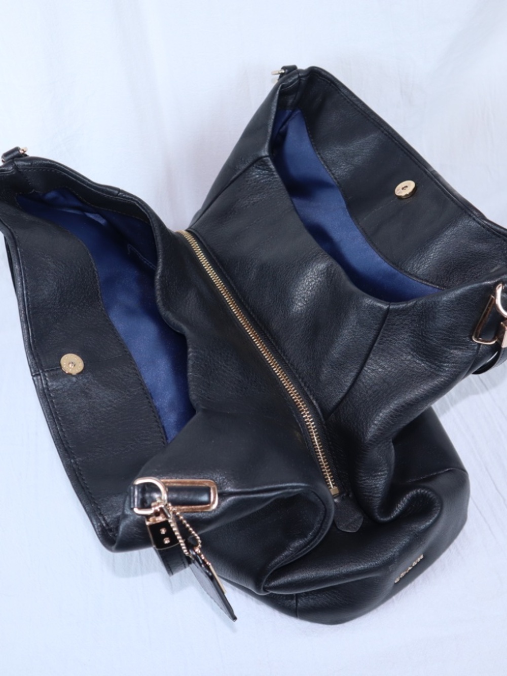 Coach Madison Phoebe Black Pebbled Leather 3 Compartment Should Bag - Picture 8 of 16